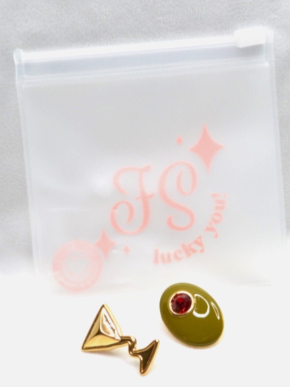 Anthropologie Frasier Sterling Olive & Martini Glass Post Earrings